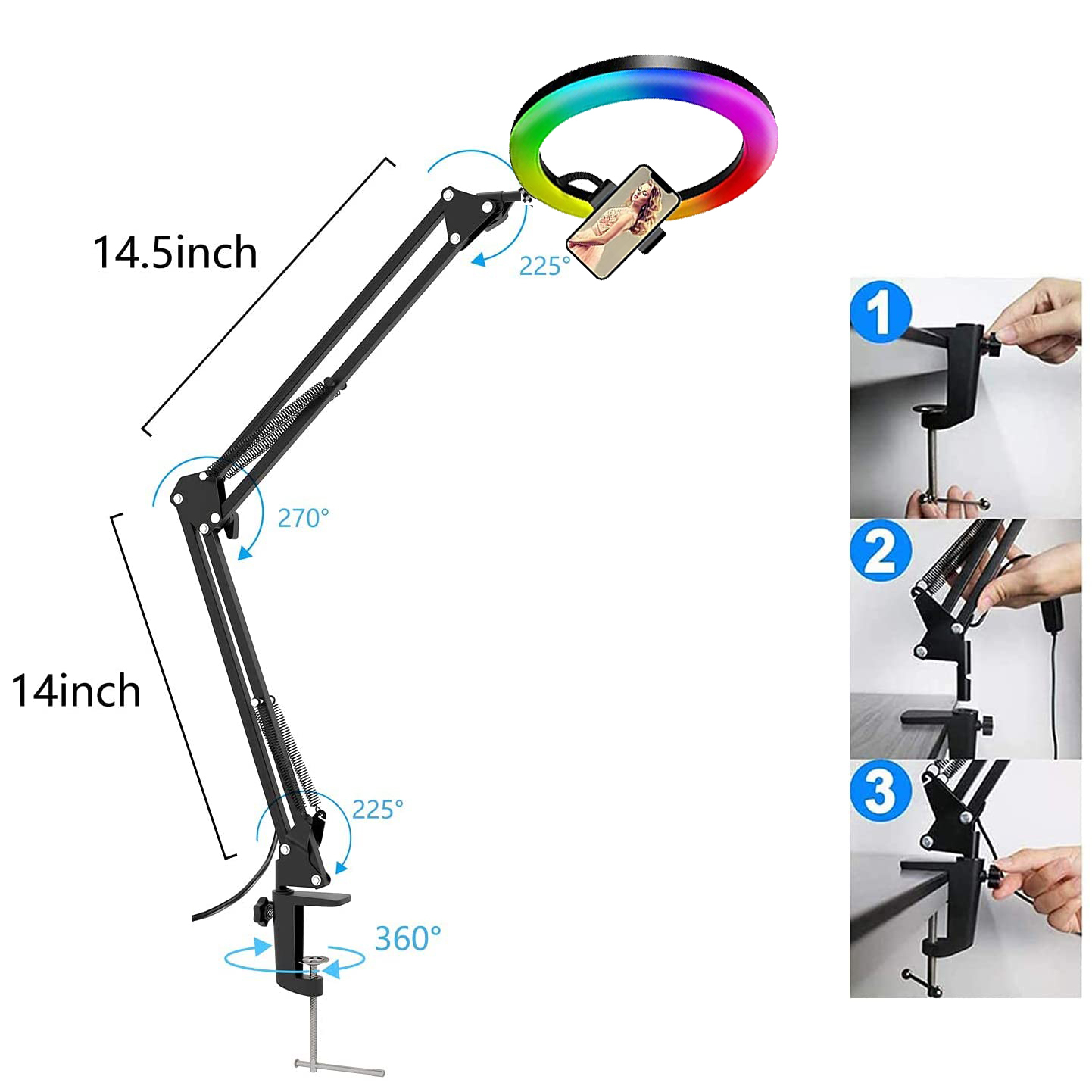 RGB Selfie Ring Light 26cm Fil - огляд і ціна Photography Mobile Lighting