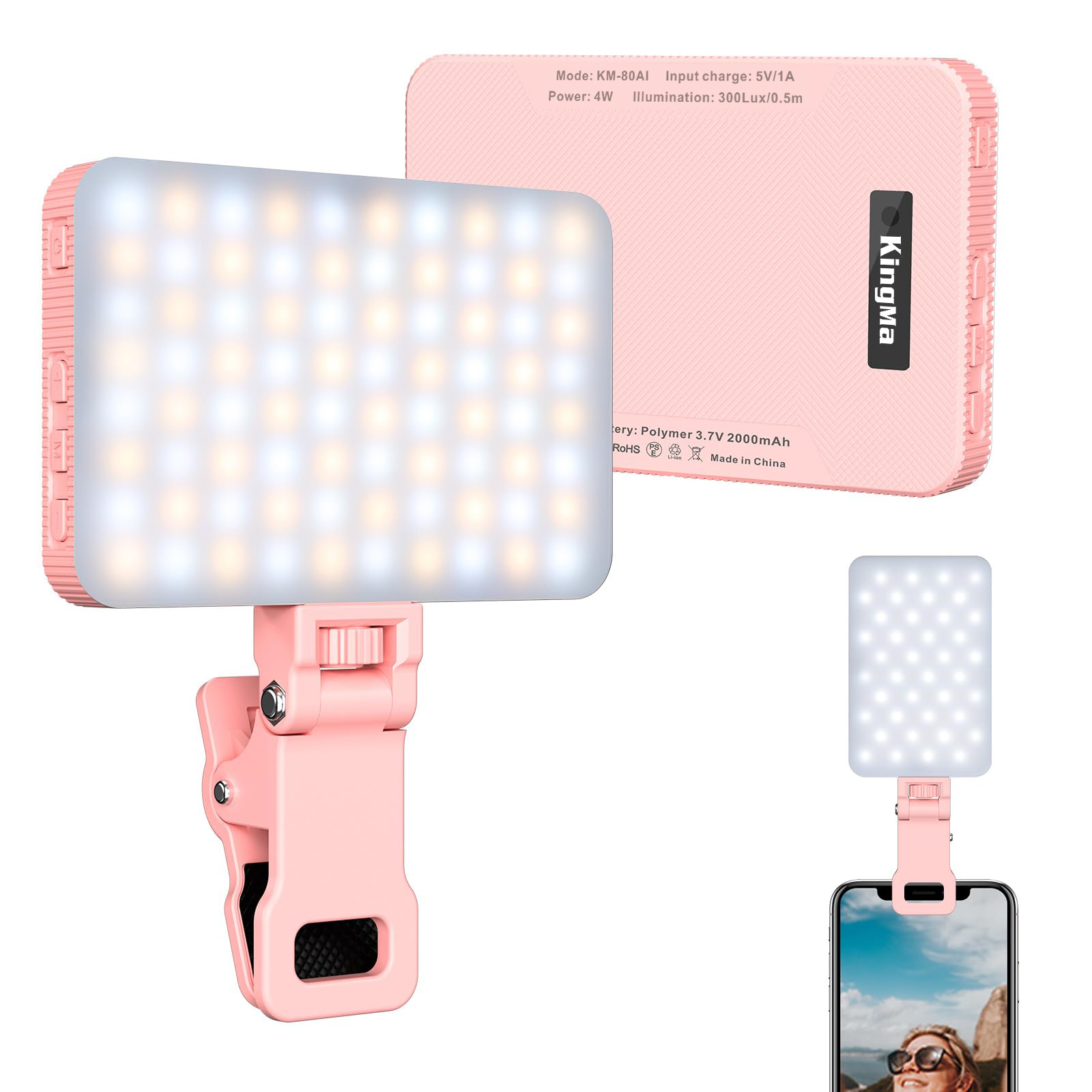 King Ma Pink Rechargeable Self - огляд і ціна Photography Lighting Handheld
